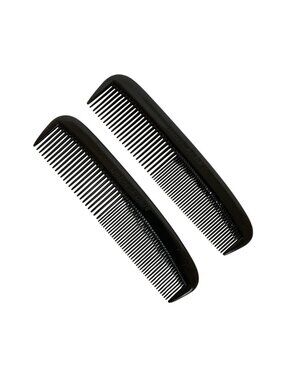 Vintage Unbreakable Black Hair Combs Set Of 2 Pocket Size Durable Lightweight